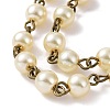 Handmade Round Glass Pearl Beads Chains for Necklaces Bracelets Making AJEW-JB00035-07-3