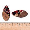 Transparent Resin and Walnut Wood Pendants RESI-T057-05E-4