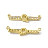 Rack Plating Brass Micro Pave Clear Cubic Zirconia Connector Charms KK-C007-37G-Q-2
