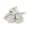 Rack Plating Brass Micro Pave Clear Cubic Zirconia Pendants KK-B093-01H-P-2