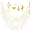 316L Surgical Stainless Steel Flat Paperclip Chains & Alloy Pendants & 304 Stainless Steel Jump Rings & Chain Extenders Kit SJEW-HS00003-1