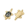 Brass Pave Natural Paua Shell Tortoise Connector Charms KK-C093-21G-2