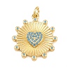 Brass Micro Pave Sky Blue Cubic Zirconia Pendants CU-CBA4A93-02C-G-1