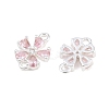 Brass Pave Pink Cubic Zirconia Connector Charms CU-CBAA6E8-01S-2