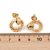 304 Stainless Steel Textured Ring Stud Earrings EJEW-P324-03G-5