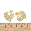 Rack Plating Brass Micro Pave Clear Cubic Zirconia Stud Earrings for Women EJEW-C125-06A-G-5