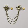 Double Bee Hanging Chain Brooch JEWB-WH0030-19AG-1