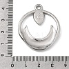 Moon 304 Stainless Steel Pendant Cabochon Setting STAS-P454-10P-3