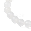Natural Selenite Round Beads Stretch Bracelets for Men Women BJEW-JB12236-3