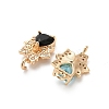 Glass Heart Connector Charms KK-M314-15KCG-2