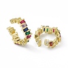 Colorful Cubic Zirconia Open Cuff Rings EJEW-F294-20G-1