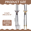 4Pcs 2 Colros Retro Alloy Pendant Black PU Leather Lariat Bolo Tie Necklaces NJEW-ME0001-11A-2