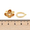 Brass Micro Pave Clear Cubic Zirconia Fold Over Clasps KK-U043-18G-3