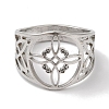 Non-Tarnish 304 Stainless Steel Hollow Witch Knot Wide Finger Rings for Women AJEW-U005-02P-2
