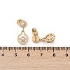 Flat Round 304 Stainless Steel Micro Pave Clear Cubic Zirconia Dangle Stud Earrings EJEW-Z089-28G-5