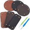 6Pcs 6 Styles Rectangle and Round PU Leather Knitting Crochet Bags Nail Bottom Shaper Pad DIY-CL0002-18-7