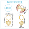 4Pcs Brass Heart Locket Keychain KEYC-UN00018-4