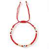 Bohemian Glass & Brass Beads Braided Bead Bracelets for Women BJ5189-3-3