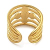 Round Synthetic Turquoise & ABS Plastic Imitation Pearl Finger Rings RJEW-U015-01G-3