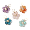Natural Amazonite & Apatite & Rose Quartz & Amethyst & Red Agate Faceted Round Beaded Pendants PALLOY-JF03606-01-1