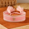 Cross Embroidered Tassel Cloth Woven Braid Bracelet PW-WG23157-05-1