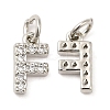 Brass Micro Pave Grade AAA Cubic Zirconia Charms ZIRC-P067-11P-F-NR-2