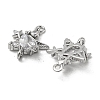 Brass Pave Clear Cubic Zirconia Connector Charms KK-H460-19P-2