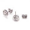 304 Stainless Steel Stud Earrings EJEW-N045-02P-3