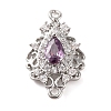 Brass Pave Cubic Zirconia Connector Charms KK-Z051-04P-02-1