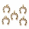 Brass Micro Pave Black Cubic Zirconia Pendants X-KK-C100-14G-1