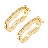 2Pcs Platinum Plated 925 Sterling Silver Rhinestone Twister Clasps FIND-GO0002-57-1