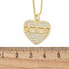 Brass Micro Pave Clear Cubic Zirconia Hollow Star Heart Pendant Necklaces for Women NJEW-M088-01G-02-3
