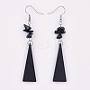 Pear Wood Dangle Earring EJEW-JE03156-03-2