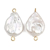 Natural Freshwater Pearl Keshi Pearl Teardrop Connector Charms STAS-D378-15G-1