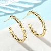 C-Shaped Brass Micro Pave Clear Cubic Zirconia Stud Earrings EJEW-A132-14G-1