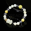 Natural New Jade Round Beads Stretch Bracelets WG466DA-15-1