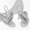Textured Heart Brass Dangle Earrings EJEW-B132-04P-1