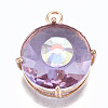 Transparent Faceted Glass Pendants GLAA-S193-035B-LG-1