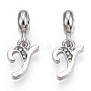 Platinum Rack Plating Alloy Rhinestone European Dangle Charms PALLOY-T048-36P-Y-1