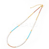 Vintage Short Colorful Glass Seed Beaded Necklace AF0855-2-1