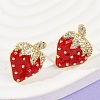 Brass Micro Pave Clear Cubic Zirconia Stud Earrings EJEW-F895-27C-01G-3