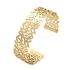 Ion Plating(IP) 304 Stainless Steel Hollow Open Cuff Bangles BJEW-S151-01G-06-1