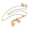 201 Stainless Steel Hollow Moon with Castle and Prayer Pendant Necklaces for Ramadan & Eid Mubarak NJEW-D318-05G-4