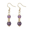 Natural Mixed Stone Round Dangle Earrings EJEW-JE06822-3