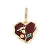 Brass Enamel Micro Pave Cubic Zirconia Pendants KK-U043-11G-01-1