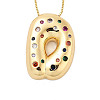 Brass Micro Pave Cubic Zirconia Letter Pendant Necklaces KK-Z069-01G-D-1