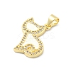 Brass Micro Pave Clear Cubic Zirconia Pendants KK-A221-12G-2