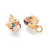 925 Sterling Silver Colorful Enamel Horse Charms STER-T008-68G-2