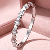 304 Stainless Steel Pave Clear Cubic Zirconia Hinged Cuff Bangles for Women WGF7C0B-01-1
