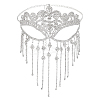 1Pc Alloy Headwear Masquerade Masks AJEW-GA0008-17P-1